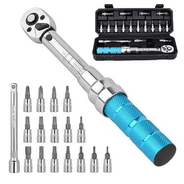 Imagem de Chave de Torque de Bicicleta, Conjunto de Chave de Torque de Torque de Transmissão de 1/4 polegada 2 a 14 Nm Kit de Ferramentas de Bicicleta para MTB Mountain Road Bikes com chave Allen, Soquetes Torx, Barra de Extensão