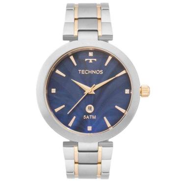 Imagem de Relogio Feminino Prata com Dourado fundo Madreperola GL10IF