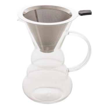 Imagem de Cafeteira De Vidro Borossilicato Com Filtro Em Inox 500ml Co - ROJEMAC