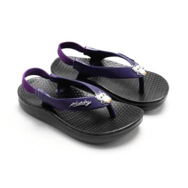 Imagem de Chinelo Anatômico Para Bebe Alcalay Baby Ortopedico CH026, Preto, Roxo