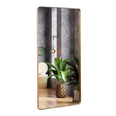 Imagem de Espelho luxo retangular retrô corpo inteiro 150x60cm banheiro sala qua