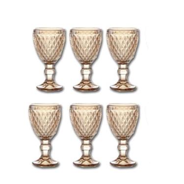 Imagem de Jogo 6 taca vidro 50ml licor ambar florença