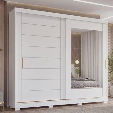 Imagem de Guarda-roupa Casal 2 Portas de Correr 8 Gavetas com Pés 100% Mdf Siena Espresso Móveis
