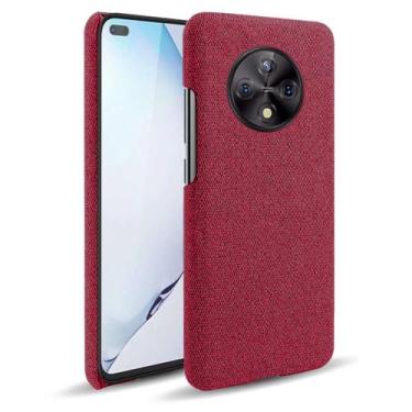 Imagem de Capa para Honor Play 50 Plus,Capa desenhada em lona,Case Protetora Ultrafina com Empunhadura Macia,Design em Tecido Antichoque e Antiarranhões-Red