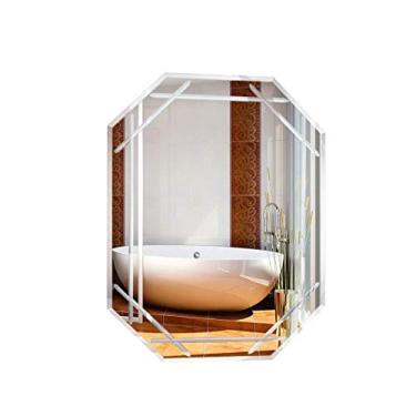 Imagem de Espelho de banheiro sem moldura estilo rústico espelho de parede anti-neblina para pendurar na parede (50 x 70 cm) (tamanho: espelho antiembaçamento) (espelho prata de alta definição)