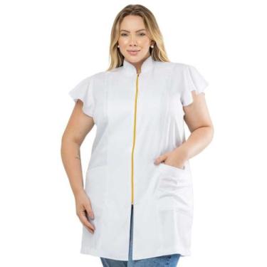 Imagem de Jaleco Feminino Gabardine Zíper Manga Curta Plus Size Gio - NoBrand, B