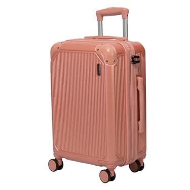 Imagem de GMTA Mala de Viagem de BORDO com Zíper EXPANSÍVEL 10Kg Rígida Padrão ANAC com 4 Rodas duplas 360° Porta Copo Cadeado AntiFurto Leve Resistente Espaçosa (Rose)
