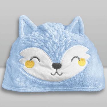 Imagem de Toalha de Banho Baby com Capuz Raposa Azul - Laço Bebê