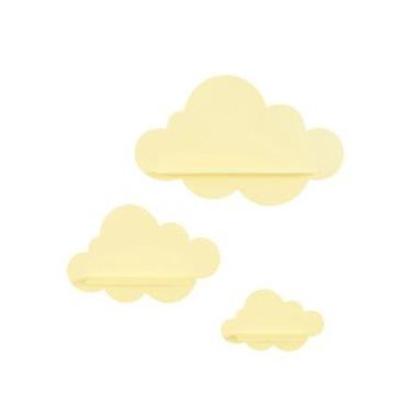 Imagem de Kit Nicho Nuvem Prateleira 3 Peças Decoração Quadros De Sala Quarto In