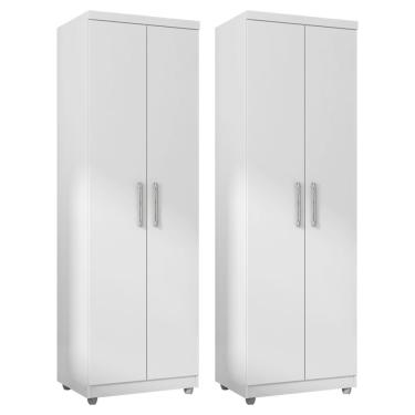 Imagem de Kit 2 Armários Multiuso Sabrina 2 Portas E 6 Nichos Branco