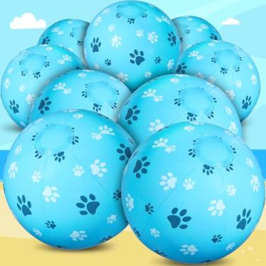 Imagem de Hollowfly Pacote com 12 bolas de praia com tema de pata de cachorro para crianças, 20 cm a granel para jogos de piscina e praia, presentes de verão, suprimentos de festa de aniversário de cachorro