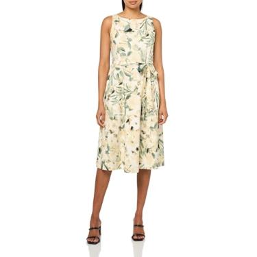 Imagem de Anne Klein Midi feminino justo e flare, Pomba branca multi, 25 Plus Size