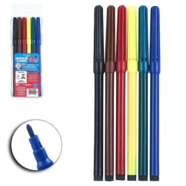 Imagem de Caneta Hidrografica / Hidrocor Futuro Escolar Com 6 Pecas