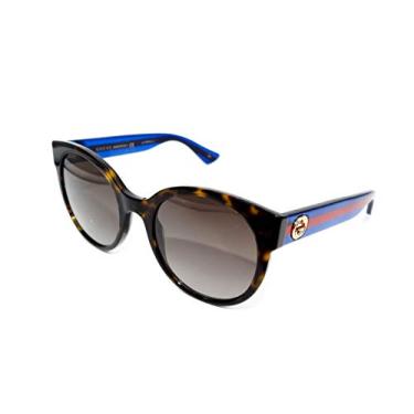 Imagem de GUCCI GG0035S – 004 Óculos de sol Havana/Azul com lente marrom gradiente 54 mm