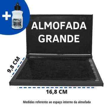 Imagem de Almofada de Carimbo Carimbeira Kraft Saco Sacola + Tinta Preta - Radex