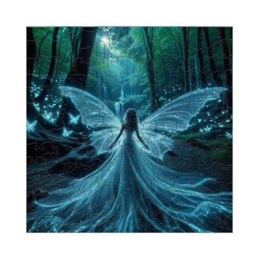 Imagem de Meninos Meninas Adultos 3d Quebra-cabeça De Madeira Anjo Fantasia Flor