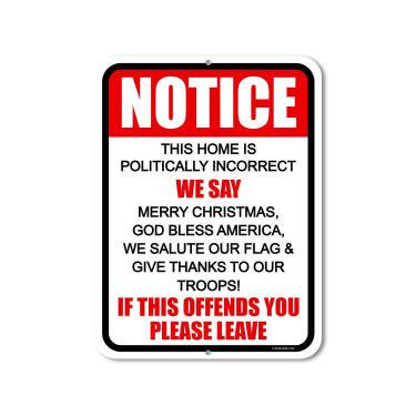 Imagem de Honey Dew Gifts Placas de porta da frente, observe que esta casa é politicamente incorreta 22,8 cm por 30,5 cm, placas e decoração de cavernas masculinas, feitas nos EUA