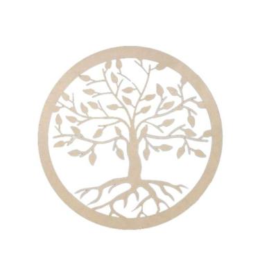 Imagem de mandala 30 cm arvore raizes mdf 3mm natural - trova