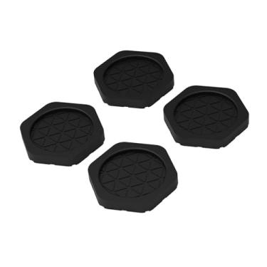 Imagem de Fenteer 4 peças de almofadas antivibração multiuso para lavadora, 1,85 polegadas de diâmetro interno, almofadas antiderrapantes para pés, para geladeira, Hex Black