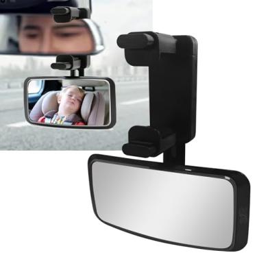 Imagem de QQWD Espelho de bebê para carro, vidro convexo HD ajustável com encaixe, espelho retrovisor de assento de bebê para carros, caminhões, espelhos retrovisores interiores de carro sem zona morta para