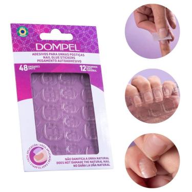 Imagem de Aba Adesivo de Unha Postiça Transparente Autocolantes 48 Un
