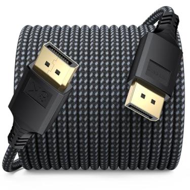 Imagem de DteeDck Cabo DisplayPort 1,4 25FT 1 pacote, cabo DP Display Port (8K @60Hz, 4K@144Hz, 2K @240Hz, 32,4Gbps) trançado macho para macho, compatível com monitor de computador, PC, jogos, laptop, TV