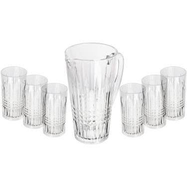 Imagem de Conjunto Jarra 6 Copos Vidro Queen 1,5l/320ml Wolff Jogo Kit