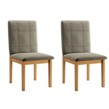 Imagem de Conjunto 2 Cadeiras Ágata Linho Cappuccino - JCM Movelaria