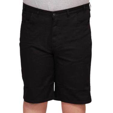 Imagem de Bermuda Masculina Preta De Sarja Plus Size 58 Ao 66 Algodão Shyros-Masculino