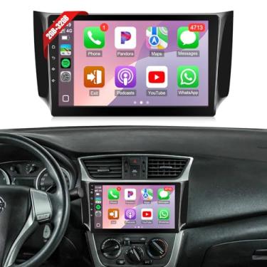 Imagem de Naifay Rádio automotivo Android 12 para Nissan Sentra Sylphy 2013 2014 2015 2016 2017 2018 2019, tela sensível ao toque IPS de 9 polegadas para Nissan Sentra Head Unit com câmera Carplay Android Auto