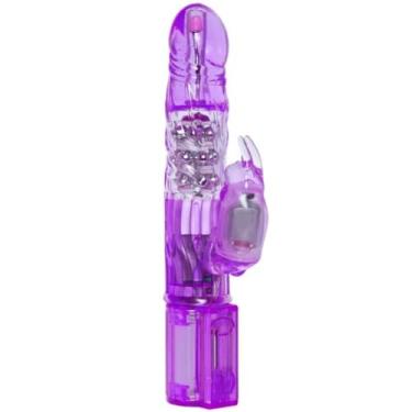 Imagem de Vibrador Rotativo Rabbit Com Controle De Velocidade Brinquedo Erótico com Pérolas Rotativas e Vibração [ROXO] 5095