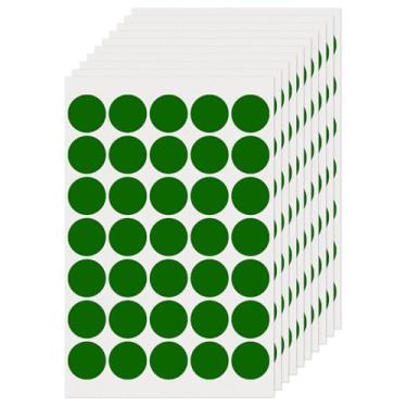 Imagem de FINDAT Adesivos de bolinhas verdes de 2,5 cm, etiquetas de codificação de cores redondas autoadesivas, removíveis, à prova d'água, círculo colorido, etiqueta de preço para escritório, casa, mudança