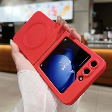 Imagem de Capa magnética fosca de silicone líquido para Samsung Z Flip ZFlip 6 5 4 3 ZFLIP6 com carregamento sem fio, 8, para Z Flip5