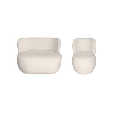 Imagem de Kit Namoradeira Mais Poltronas Sala Lounge Decorativa Bia Bouclé - Estopar