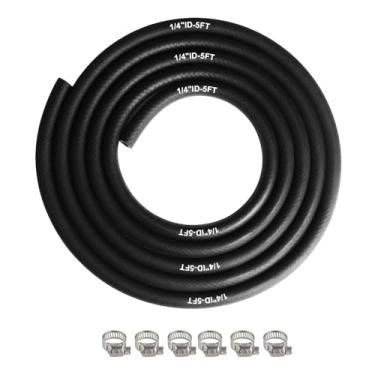 Imagem de Mangueira de combustível, linha de combustível com braçadeiras de mangueira, kit de linha de combustível para cortadores de grama de motocicleta, tratores e todos os motores pequenos (0,5 x 152,4 cm