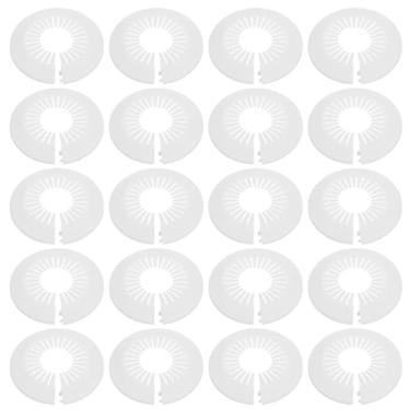 Imagem de HARFINGTON 20 peças de cobertura de tubo de flange decoração 5,5 cm a 7,5 cm (55-75 mm) tampa de furo de parede de plástico sob a pia tubo de radiador coleira de proteção para banheiro cozinha vaso