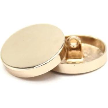Imagem de Botões de metal de ouro liso redondo clássico para roupas calças de calça de calça blusa de camisola de qualidade mini acessórios de costura por atacado, dourado claro, 10mm 10pcs