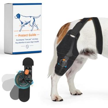 Imagem de Joelheira de cachorro para perna traseira para cães grandes tala de metal articulada suporte flexível para cães ACL cinta de quadril com 2 tiras de metal para displasia do quadril, CCL, lesões