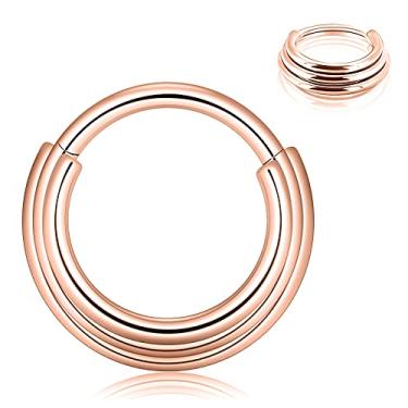 Imagem de Qmcandy Brincos de aço inoxidável, anéis de segmento articulados, cartilagem de 16 g, anéis de hélice trágus, anéis de septo, piercing de nariz, joias, Metal, Zircônia cúbica