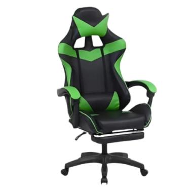 Imagem de Cadeira Gamer Ergonômica Reclinável Com Apoio De Pés Premium Verde