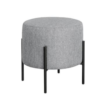 Imagem de Puff Carol Pufe Decorativo Pé Metal Banco Redondo - Bella Decor Estofa
