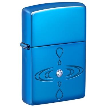 Imagem de Zippo Isqueiro de bolso azul altamente polido com design simples