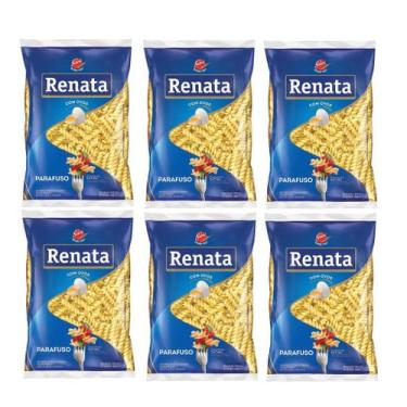 Imagem de KIT 6 PACOTES Macarrão Ovos Parafuso Renata 500g - SUPER OFERTA