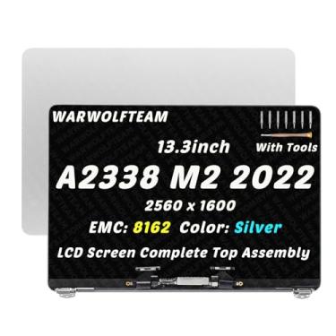 Imagem de WARWOLFTEAM 13,3 polegadas compatível com MacBook Pro A2338 M2 2022 EMC 8162 661-12830 661-12829 MNEH3 MNEJ3 MNEP3 MNEQ3 2560 x 1600 tela LCD LED conjunto completo (prata)