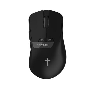 Imagem de Mouse Sem Fio Gamer 12000dpi Sensor Pixart 3311 Polling Rate 2000hz Cor Branco Preto - Titorion (Preto)