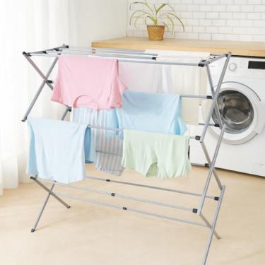 Imagem de Varal de Roupas Dobrável, 11 Grades, Telescópico Vertical, Portátil, Alumínio