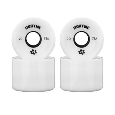 Imagem de predolo 4 Peças de Rodas de Skate de Reposição 78A de 2,75'' X 2'', Macias com Bastante Aderência, Duras O Suficiente para Terrenos Acidentado, Branco