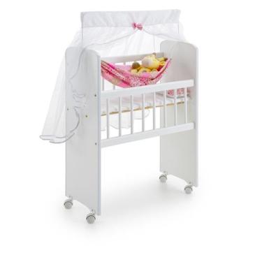 Imagem de Caminha Berço de Boneca com Mosquiteiro, Rede, Rodinhas e Colchão Incl