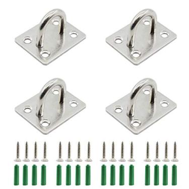 Imagem de Ulifestar Pacote com 4 ganchos de teto de aço inoxidável, ganchos em U para placa de olho de almofada, ganchos resistentes para montagem na parede, ferragem de suspensão marítima, gancho de grampo com