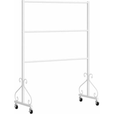 Imagem de Cabide De Roupas De Metal Underwear Display Rack Com Rodas, Moderno Criativo 3 Camadas De Chão Em Pé Bra Shorts Organizer, Boutique Socks Pijamas Show Rack, Silvery, 150 * 40 * 130cm
